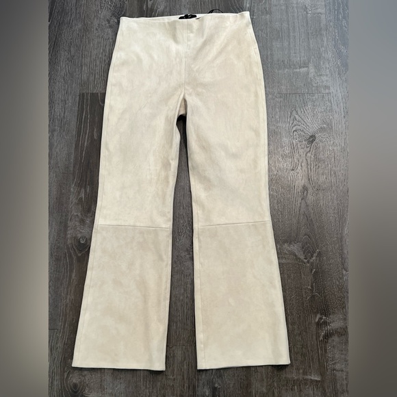 THEORY***Kick Pull On Stretch Cream Suede Pants***US 8 $995 - Picture 3 of 7